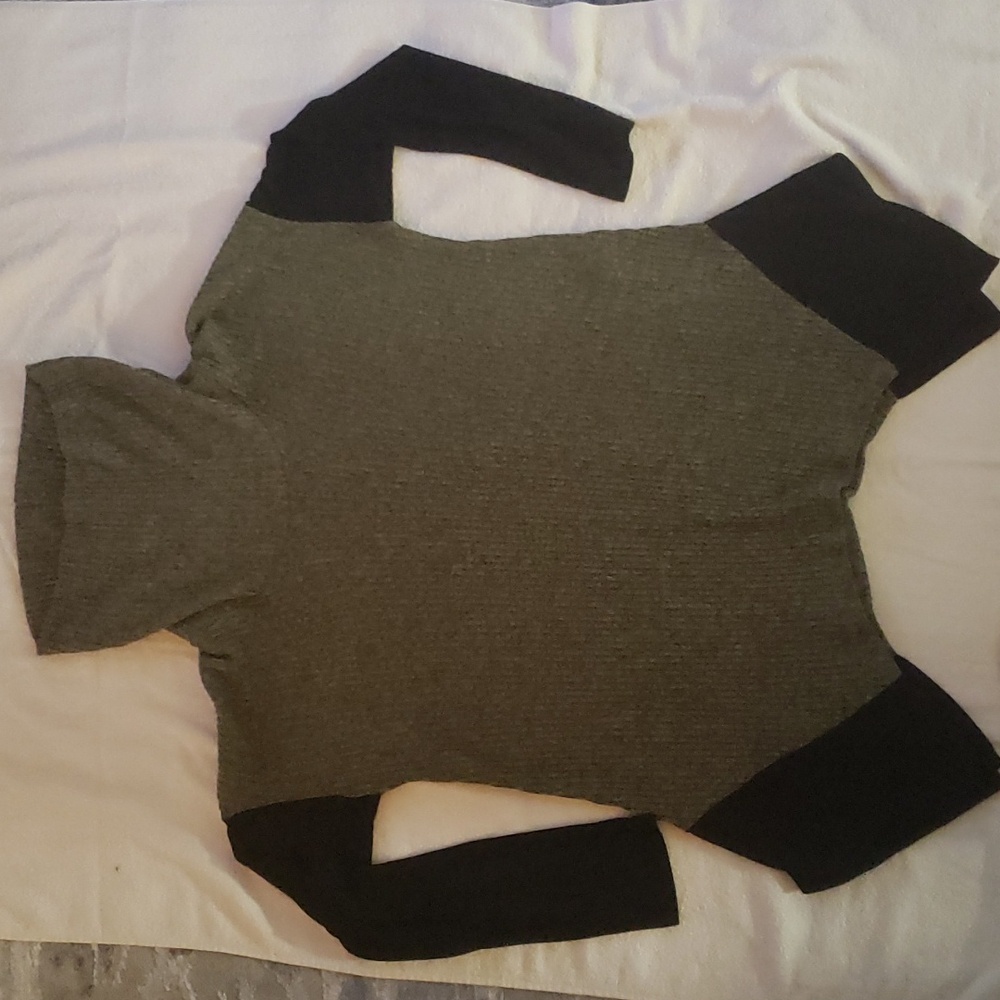 Olive Green & Black Turtle Neck /  Cowl Neck Sweater